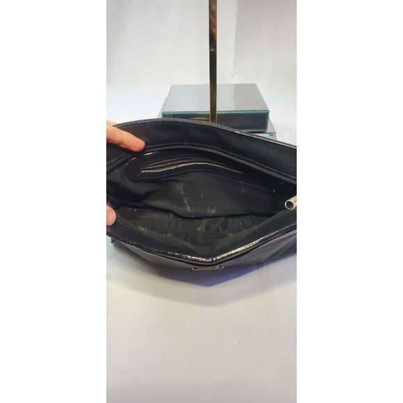 Etienne Aigner Shoulder Bag Handbag Purse Leather Black w/ Signature Lining - Picture 7 of 10